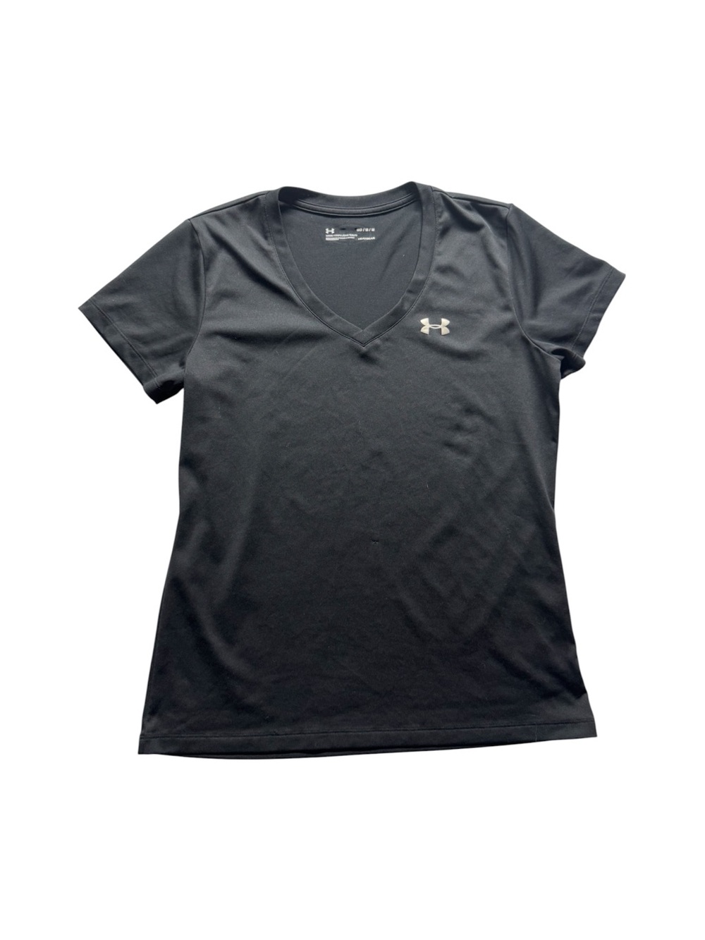 Under Armour HeatGear Women’s Black V-Neck Athletic T-Shirt Size M